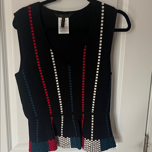 BCBGMaxAzria Black Knit Two-Piece Set with Red, Teal & White Accents - Picture 3 of 8